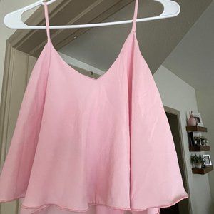 pink spaghetti strap crop top